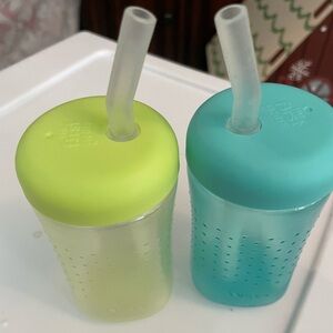 First Years Kids Straw Cups - Green and Blue